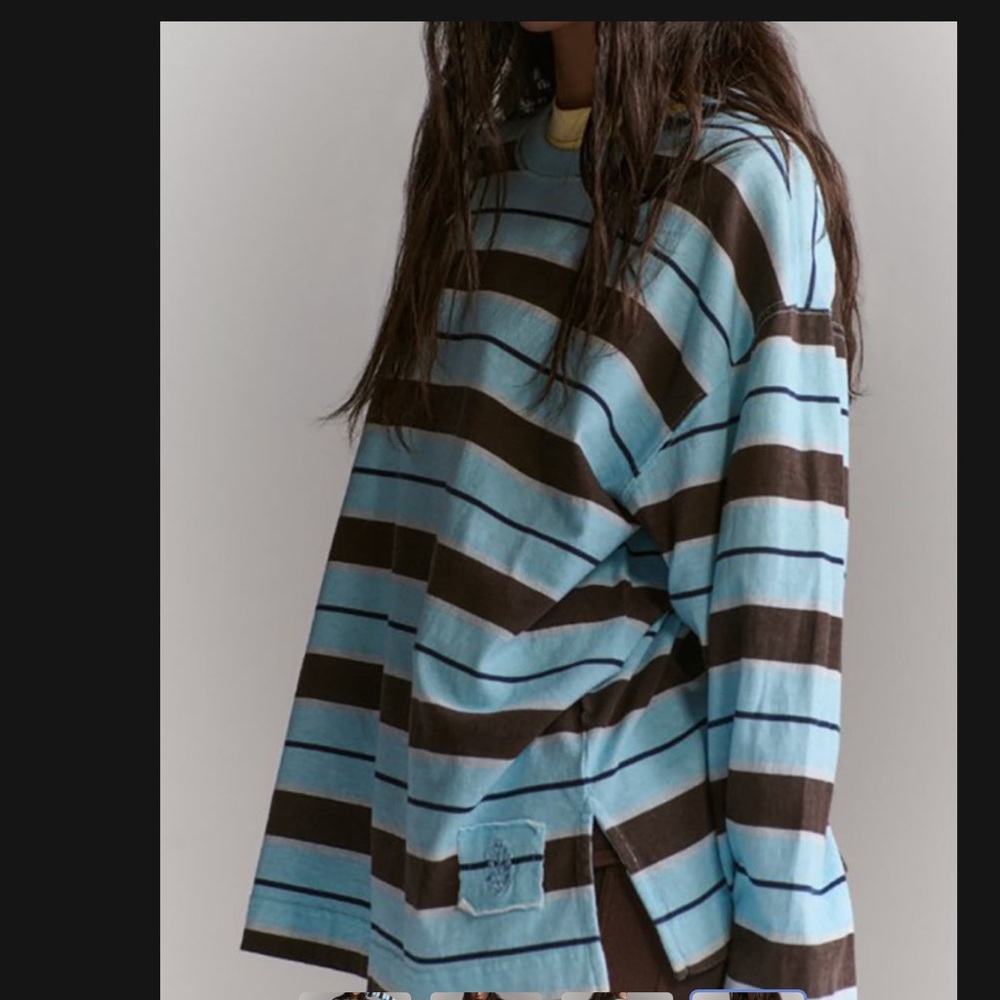 FIRM PRICE NWOT FP MOVEMENT BY FREE PEOPLE STRIPED HUSTLE LAYER - Picture 4 of 9